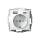 ATLASDESIGN РОЗЕТКА 16А с 2 USB A+C, 5В/2,4А/3,0А, 2х5В/1,5А, механизм, БЕЛЫЙ