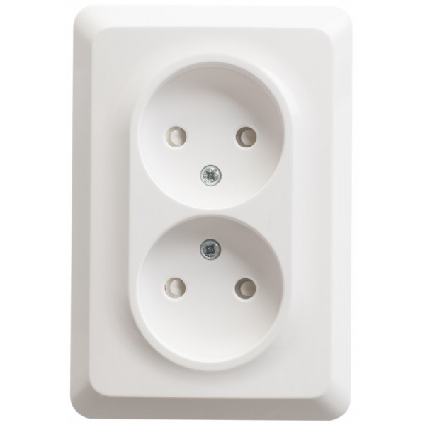 Розетка Schneider Electric ЭТЮД 2х-мест. С/У со шт. 16А/250В БЕЛЫЙ