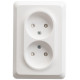 Розетка Schneider Electric ЭТЮД 2х-мест. С/У со шт. 16А/250В БЕЛЫЙ