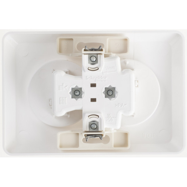 Розетка Schneider Electric ЭТЮД 2х-мест. С/У со шт. 16А/250В БЕЛЫЙ