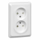 Розетка Schneider Electric ЭТЮД 2х-мест. С/У со шт. 16А/250В БЕЛЫЙ
