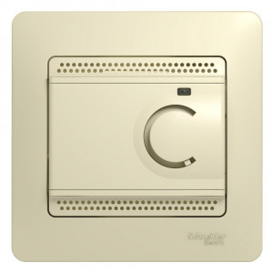 GLOSSA ТЕРМОСТАТ электр.теплого пола с датчиком,от+5до+50&amp;deg;C,10A,в сборе, БЕЖЕВЫЙ