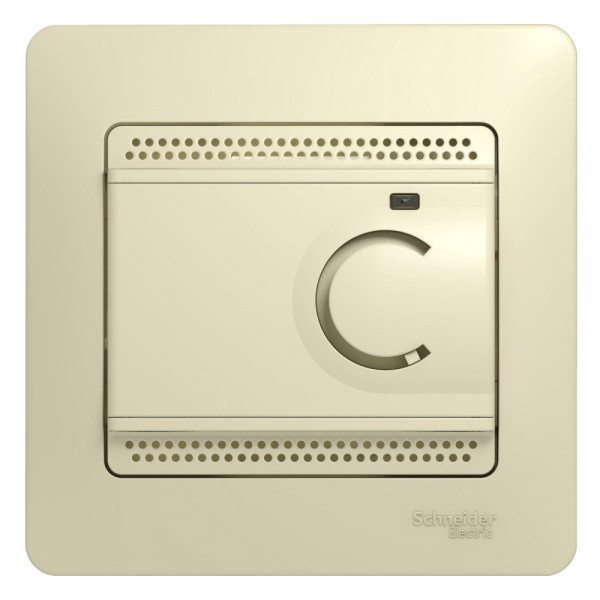 GLOSSA ТЕРМОСТАТ электр.теплого пола с датчиком,от+5до+50&amp;deg;C,10A,в сборе, БЕЖЕВЫЙ