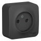 Розетка Schneider Electric BLANCA 1-мест. О/У со шторками 16А/250В АНТРАЦИТ