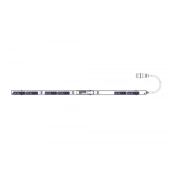 БРП Uniprom, управляемый, 0U, 400В, 3Ф, 32A, 18xC13 12xC19, 3м кабель, IEC309
