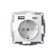 ATLASDESIGN РОЗЕТКА 16А с 2 USB A+C, 5В/2,4А/3,0А, 2х5В/1,5А, механизм, ЛОТОС