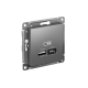 ATLASDESIGN USB РОЗЕТКА А+С, 5В/2,4А, 2х5В/1,2А, механизм, СТАЛЬ