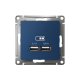 ATLASDESIGN USB РОЗЕТКА A+A, 5В/2,1А, 2х5В/1,05А, механизм, АКВАМАРИН