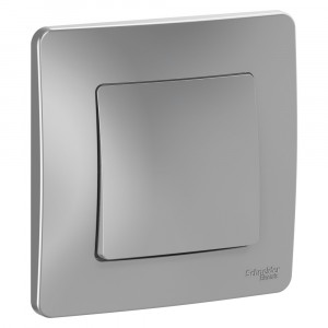 Выключатель Schneider Electric BLANCA 1-клав. С/У, 10АХ/250B АЛЮМИНИЙ