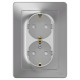 Розетка Schneider Electric BLANCA 2х-мест. заземл.+шторки С/У 16А/250В АЛЮМИНИЙ
