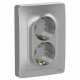 Розетка Schneider Electric BLANCA 2х-мест. заземл.+шторки С/У 16А/250В АЛЮМИНИЙ