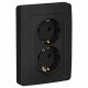 Розетка Schneider Electric BLANCA 2х-мест. с заземл. С/У 16А/250В АНТРАЦИТ