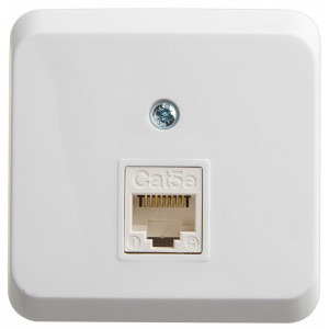 Розетка Schneider Electric ЭТЮД компьютерная RJ45 кат.5е О/У БЕЛЫЙ