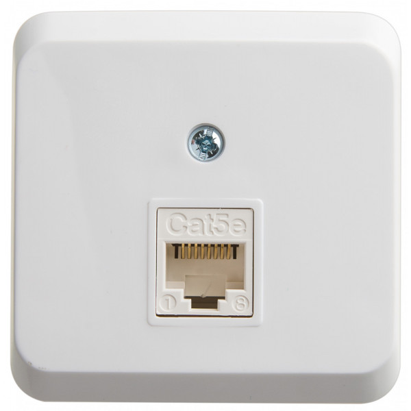 Розетка Schneider Electric ЭТЮД компьютерная RJ45 кат.5е О/У БЕЛЫЙ