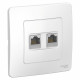 Комп. розетка Schneider Electric BLANCA 2х-мест. RJ45 кат.5e С/У БЕЛЫЙ