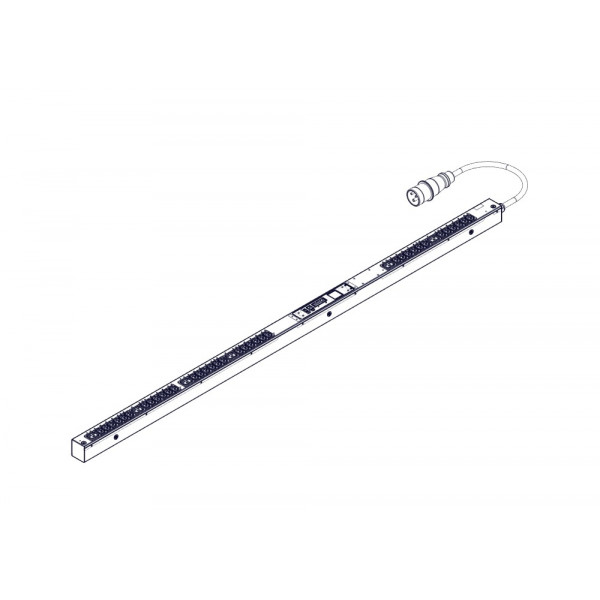БРП Uniprom, управляемый, 0U, 400В, 3Ф, 16A, 36xC13 6xC19, 3м кабель, IEC309
