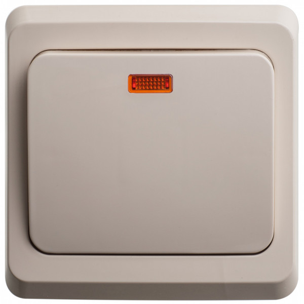 Переключатель Schneider Electric ЭТЮД 1-клав. С/У с подсвет. 10АX/250B КРЕМОВЫЙ