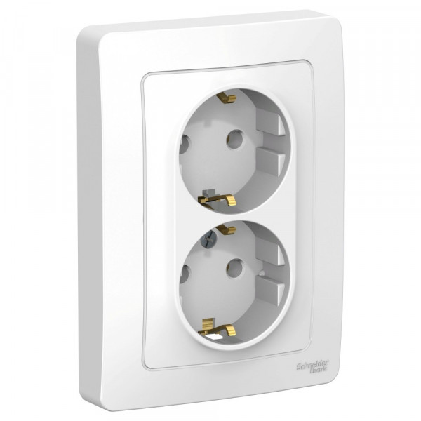 Розетка Schneider Electric BLANCA 2х-мест. с заземл. С/У 16А/250В БЕЛЫЙ