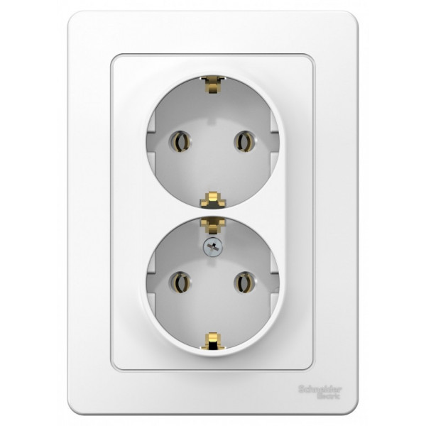 Розетка Schneider Electric BLANCA 2х-мест. с заземл. С/У 16А/250В БЕЛЫЙ