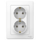 Розетка Schneider Electric BLANCA 2х-мест. с заземл. С/У 16А/250В БЕЛЫЙ