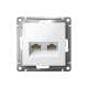 ATLASDESIGN РОЗЕТКА двойная компьютерная RJ45+RJ45 кат. 5e, механизм, ЛОТОС