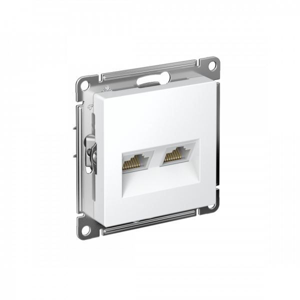 ATLASDESIGN РОЗЕТКА двойная компьютерная RJ45+RJ45 кат. 5e, механизм, ЛОТОС