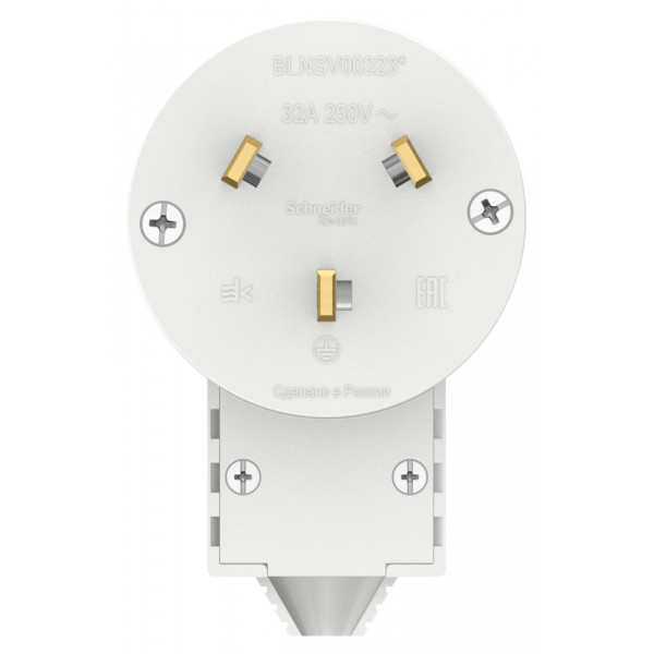 Вилка Schneider Electric BLANCA 1P+N+PE С/У 32А/250В БЕЛЫЙ