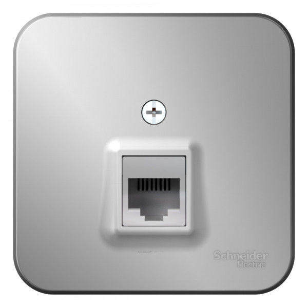 Розетка Schneider Electric BLANCA компьютерная RJ45 кат.5e О/У АЛЮМИНИЙ