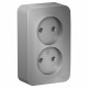 Розетка Schneider Electric BLANCA 2х-мест. О/У 16А/250В АЛЮМИНИЙ