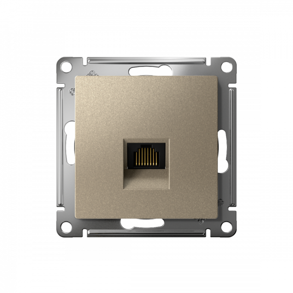 ATLASDESIGN РОЗЕТКА компьютерная RJ45 кат. 6A, механизм, ШАМПАНЬ