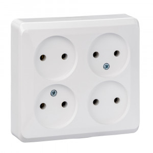 Розетка Schneider Electric ЭТЮД 4х-мест. О/У 16А/250В БЕЛЫЙ
