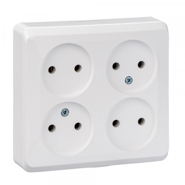Розетка Schneider Electric ЭТЮД 4х-мест. О/У 16А/250В БЕЛЫЙ