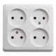 Розетка Schneider Electric ЭТЮД 4х-мест. О/У 16А/250В БЕЛЫЙ