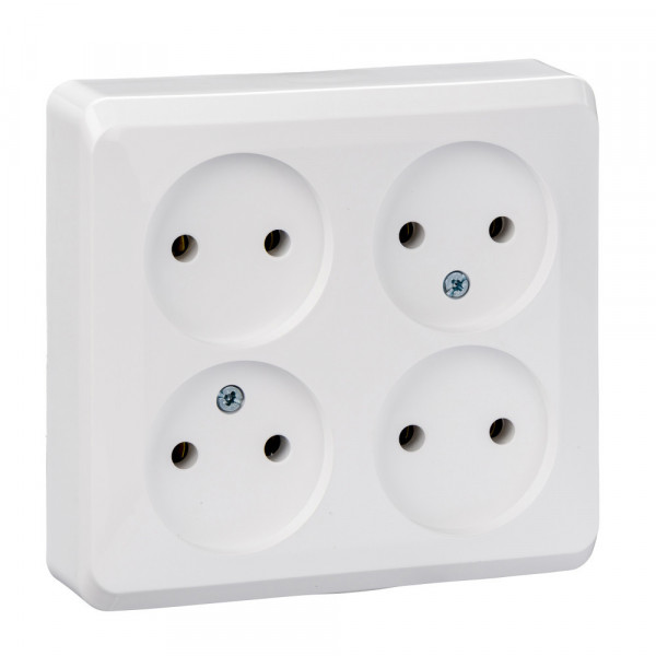 Розетка Schneider Electric ЭТЮД 4х-мест. О/У 16А/250В БЕЛЫЙ