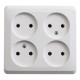 Розетка Schneider Electric ЭТЮД 4х-мест. О/У 16А/250В БЕЛЫЙ