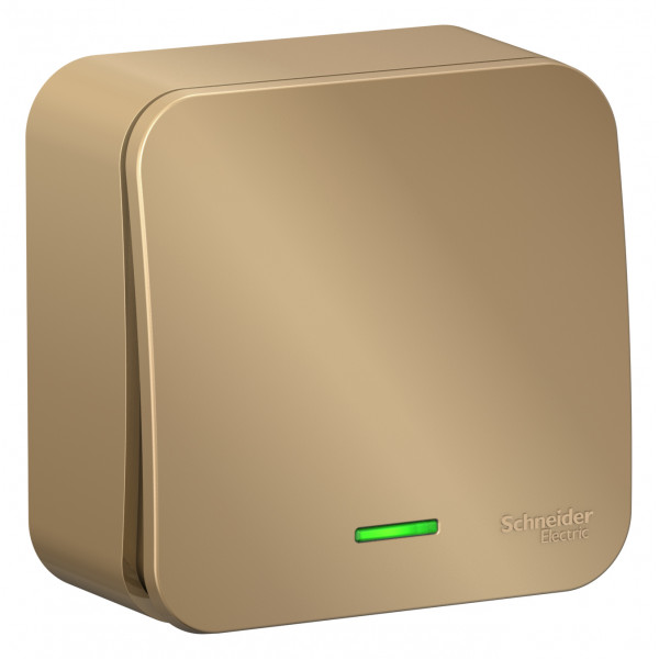 Переключатель Schneider Electric BLANCA 1-клав. с подсветкой О/У 10АХ/250В ТИТАН