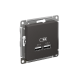 ATLASDESIGN USB РОЗЕТКА A+A, 5В/2,1А, 2х5В/1,05А, механизм, БАЗАЛЬТ