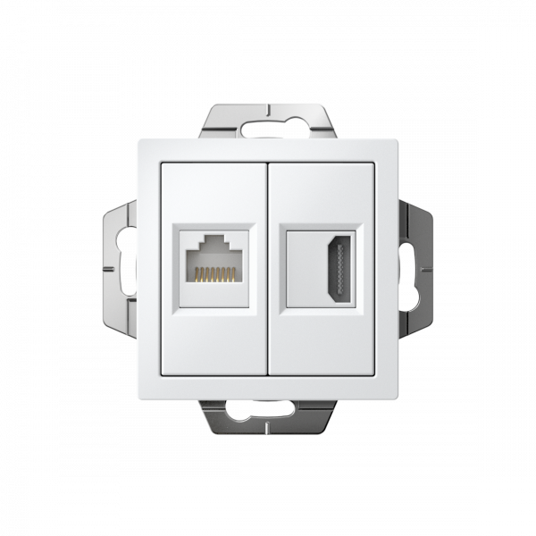 ATLASDESIGN РОЗЕТКА двойная HDMI+RJ45, кат. 5е, механизм, БЕЛЫЙ