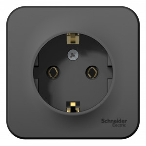 Розетка Schneider Electric BLANCA 1-мест. с заземлением О/У 16А/250В АНТРАЦИТ