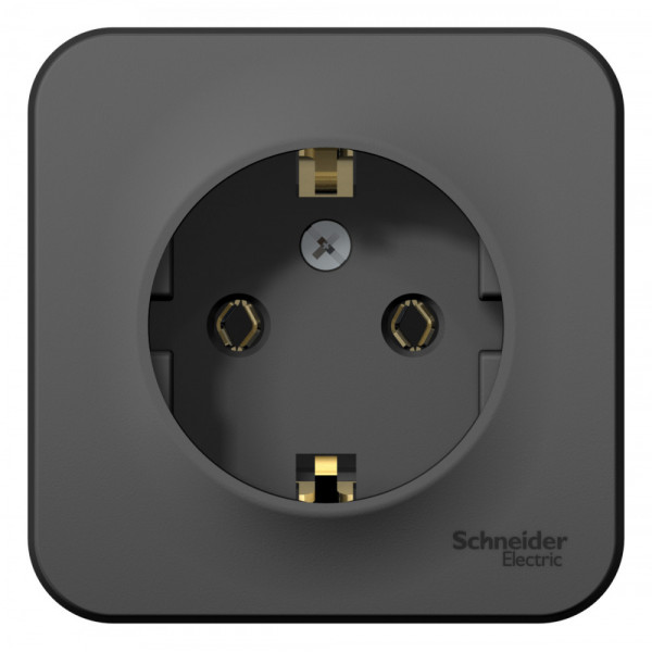 Розетка Schneider Electric BLANCA 1-мест. с заземлением О/У 16А/250В АНТРАЦИТ