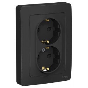 Розетка Schneider Electric BLANCA 2х-мест. заземл.+шторки С/У 16А/250В АНТРАЦИТ