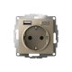 ATLASDESIGN РОЗЕТКА 16А c 2 USB A+C, 5В/2,4А/3,0А, 2х5В/1,5А, механизм, ШАМПАНЬ