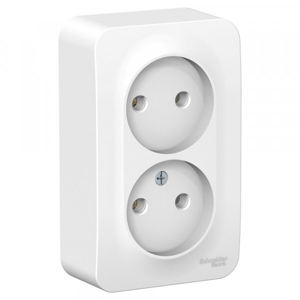 Розетка Schneider Electric BLANCA 2х-мест. О/У 16А/250В БЕЛЫЙ