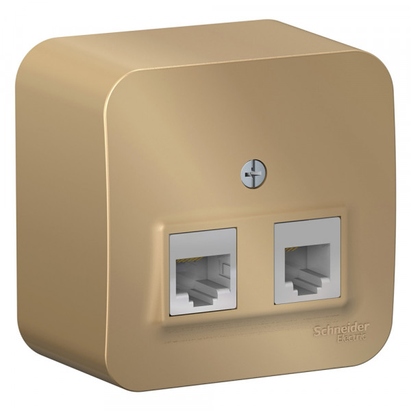 Блок розеток Schneider Electric BLANCA комп. RJ45 + телеф. RJ11 О/У ТИТАН