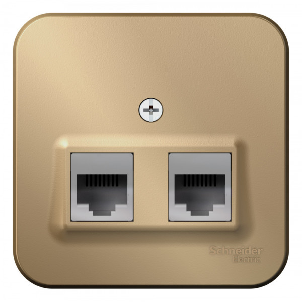 Блок розеток Schneider Electric BLANCA комп. RJ45 + телеф. RJ11 О/У ТИТАН