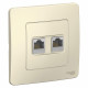 Комп. розетка Schneider Electric BLANCA 2х-мест. RJ45 кат.5e С/У МОЛОЧНЫЙ