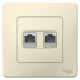 Блок розеток Schneider Electric BLANCA комп. RJ45 + телеф. RJ11 С/У МОЛОЧНЫЙ