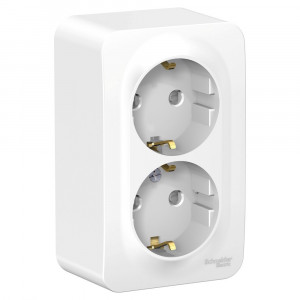 Розетка Schneider Electric BLANCA 2х-мест. заземл.+шторки О/У 16А/250В БЕЛЫЙ