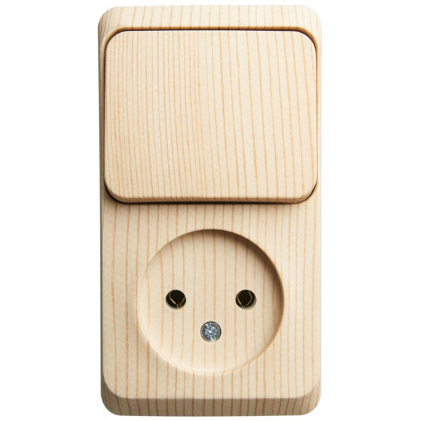 Блок Schneider Electric ЭТЮД розетка/1-клав. выкл. О/У 16А/10A 250В СОСНА