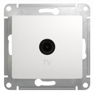 GLOSSA TV РОЗЕТКА проходная 4дБ, механизм, БЕЛЫЙ